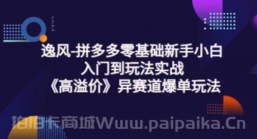 拼多多零基础新手小白入门到玩法实战《高溢价》异赛道爆单玩法实操课