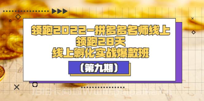 领跑2022-拼多多名师线上领跑28天，线上孵化实战爆款班（第九期）