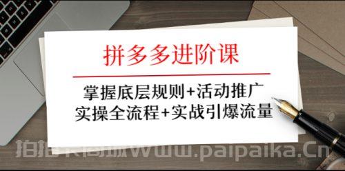 拼多多进阶课 掌握底层规则+活动推广+实操全流程+实战引爆流量