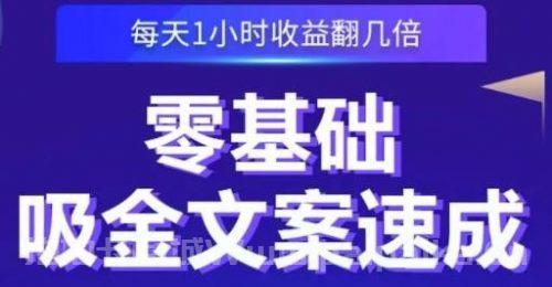 零基础吸金文案速成 每天1小时收益翻几倍 没有任何门槛