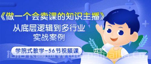 《做一个会卖课的知识主播》从底层逻辑到多行业实战案例 学院式教学-56节课