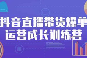 抖音直播带货爆单运营成长训练营，手把手教你玩转直播带货