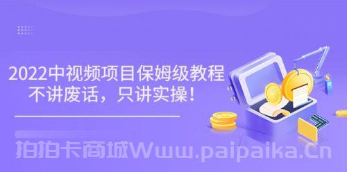 小淘7月收费项目《2022玩赚中视频保姆级教程》不讲废话，只讲实操（10节课)