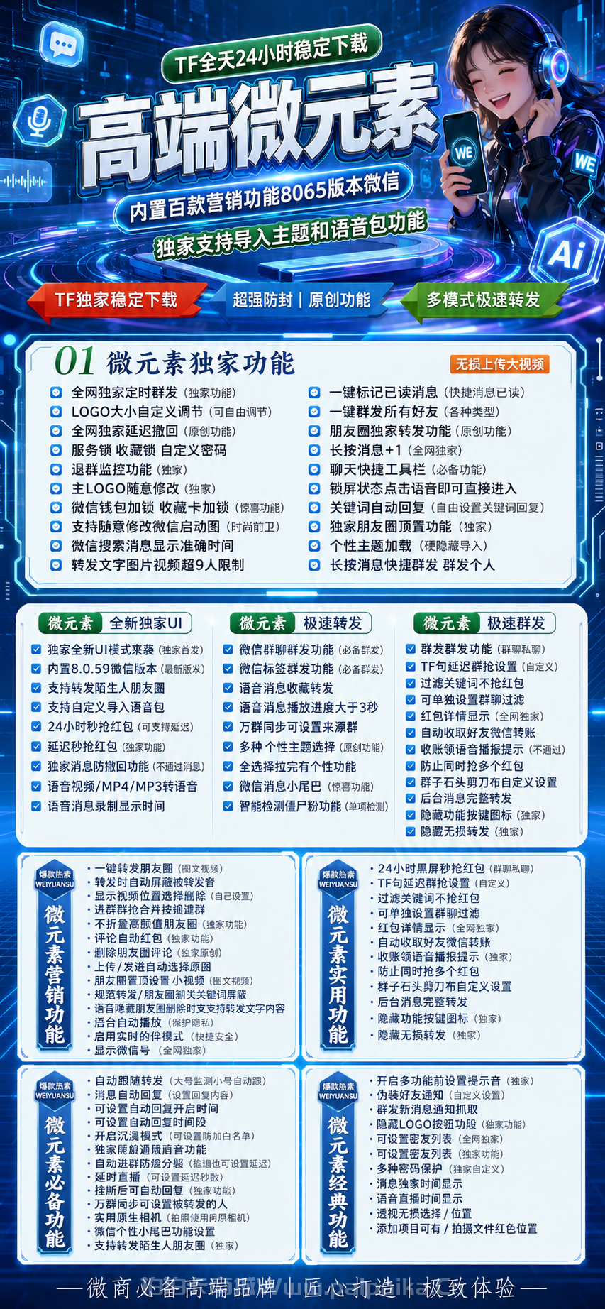 苹果微信多开神器：TF版高端微元素微信，百款营销功能助力私域增长（不退换，认准拍拍卡激活码商城）